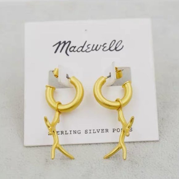 Madewell Jewelry - Madewell Coral Charm Mini Hoop Earrings